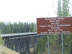 bridge Kuskulana Bridge on the McCarthy Road